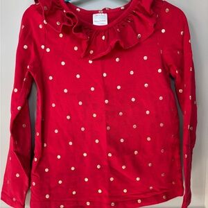Hanna Andersson Red and Gold Polka Dot Long Sleeve Tee